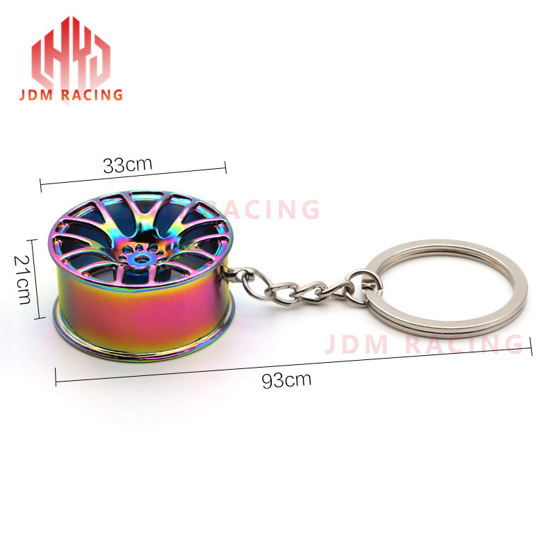 Hot Wheel Rim kulcstartó Luxus könnyűfém autós kulcstartó kulcstartó férfi nőknek derékcsuklóba akasztva Kulcstartó Módosított kerekes kulcstartó
