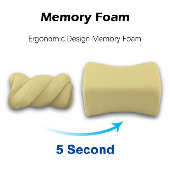 Memory Foam Υποστήριξη πλάτης αυτοκινήτου Μασάζ Μαξιλάρι οσφυϊκής στήριξης Εργονομικό μαξιλάρι στήριξης αυχένα μέσης για καρέκλα γραφείου αυτοκινήτου