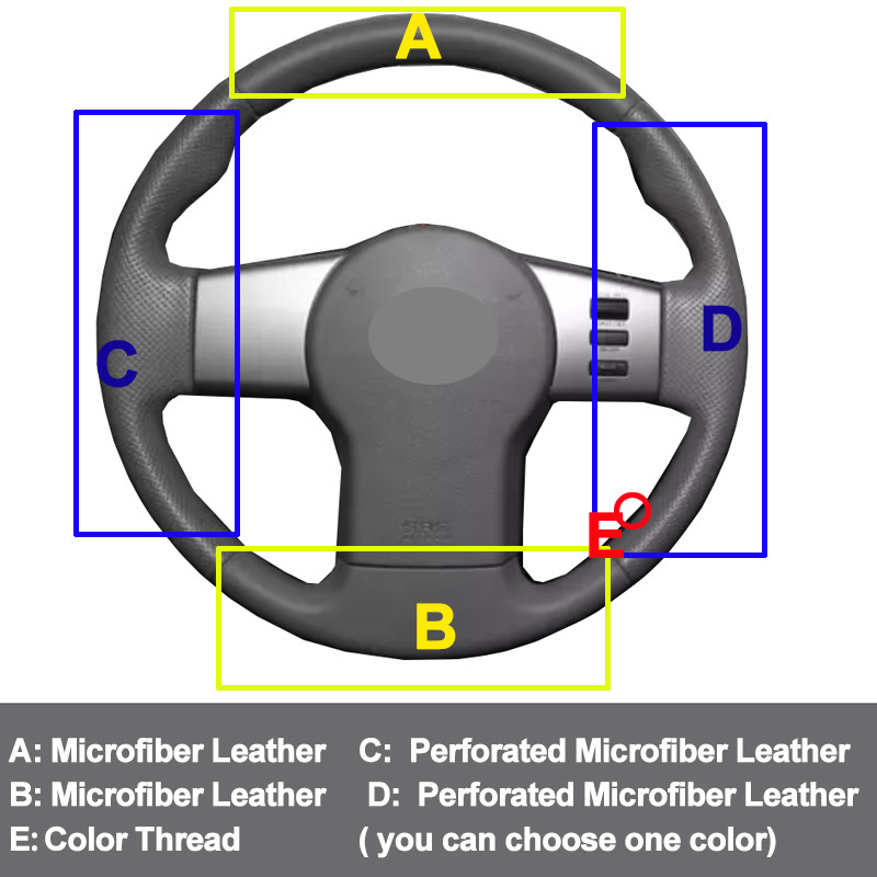 Capacul volanului mașinii pentru cusut manual Volant pentru Nissan Pathfinder III 2004-2013 2014 Frontier Xterra împletitură pe volan