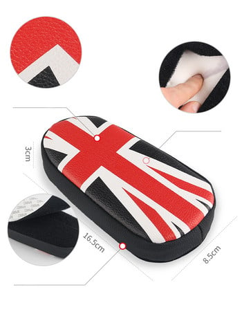 1 τεμ Pu Union Jack Memory Foam Car Knee Pad Αντιδιαβρωτική Μαξιλάρι ποδιών Μαξιλάρι ποδιών αυτοκινήτου Για BMW MINI Cooper One Clubman Coutyman