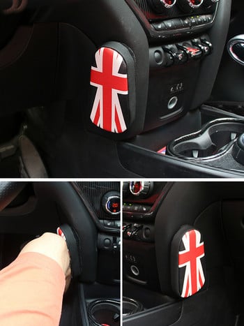 1 τεμ Pu Union Jack Memory Foam Car Knee Pad Αντιδιαβρωτική Μαξιλάρι ποδιών Μαξιλάρι ποδιών αυτοκινήτου Για BMW MINI Cooper One Clubman Coutyman