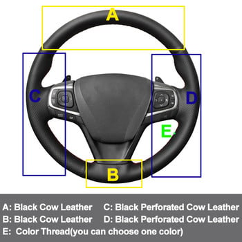 Ράψιμο στο χέρι Ράψιμο Κάλυμμα Τιμονιού Αυτοκινήτου Δερμάτινο Περιτύλιγμα Αγελάδας Για Toyota Camry 2015-2017 Avalon 2013 2014 2015 2016 2017 2018