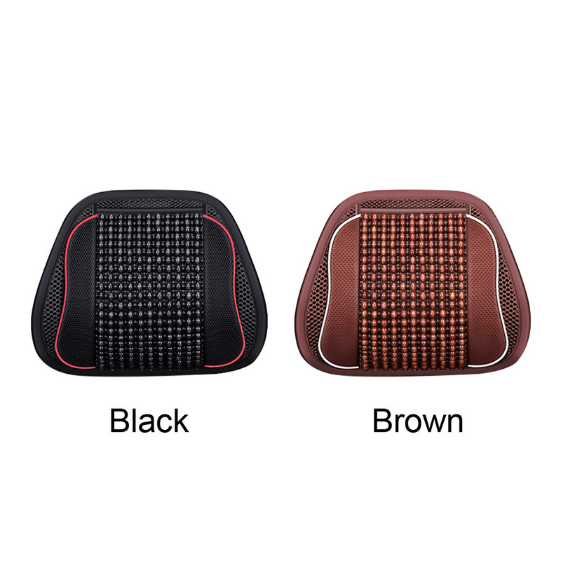 Nugarai kvėpuojanti masažo pagalvėlė, apsauganti nuo streso, universalus namų biuro interjeras Automobilio juosmens atramos sėdynė mediniai karoliukai