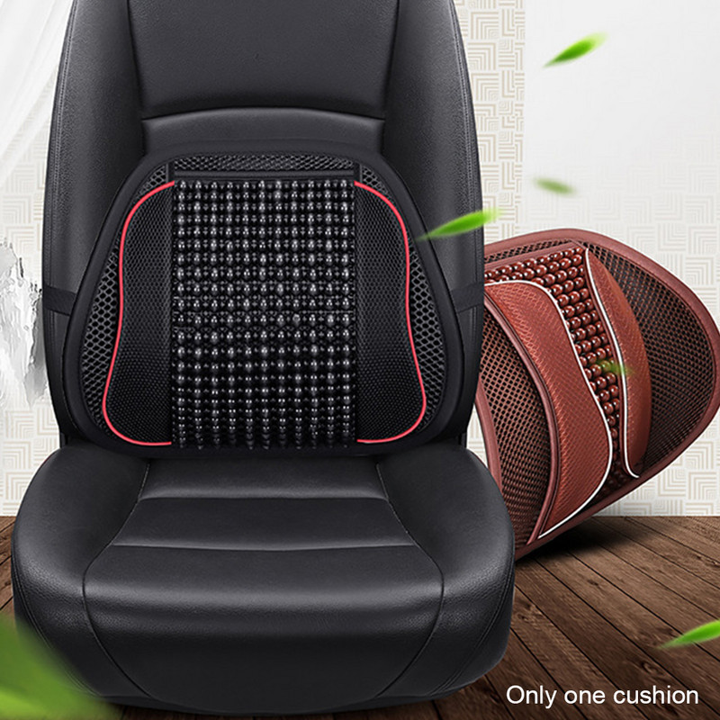 Nugarai kvėpuojanti masažo pagalvėlė, apsauganti nuo streso, universalus namų biuro interjeras Automobilio juosmens atramos sėdynė mediniai karoliukai