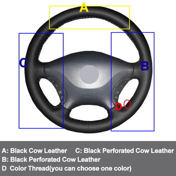 Ράψιμο στο χέρι Τιμόνι Αυτοκινήτου Δερμάτινο Περιτύλιγμα για Mercedes Benz W639 Viano 2006-2011 Vito 2010-2015 Για Volkswagen VW Crafter