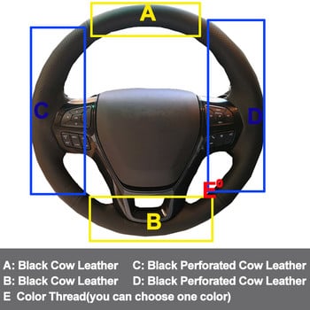 Ράψιμο στο χέρι Κάλυμμα τιμονιού αυτοκινήτου Volant Top Cow Δερμάτινη πλεξούδα στο τιμόνι Για Ford Explorer 2016 2017 2018 2019