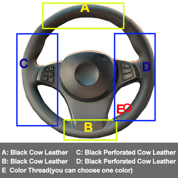 Ράψιμο στο χέρι Κάλυμμα Τιμονιού Αυτοκινήτου Top Layer Δέρμα αγελάδας Funda Volante Για BMW E83 X3 2003-2009 2010 E53 X5 2004 2005 2006
