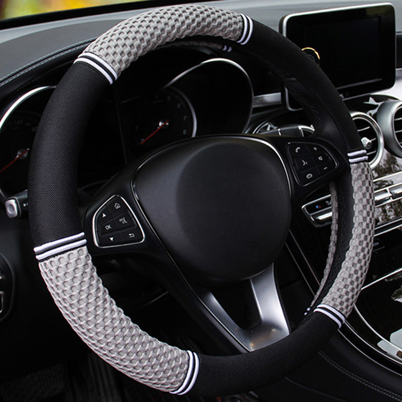 6 színű autó kormánykerék burkolat Sport divat jégselyem 3D masszázsrács fonat a kormánykeréken Volant Auto Car Styling