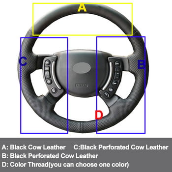 Ράψιμο στο χέρι Κάλυμμα τιμονιού αυτοκινήτου Επάνω δερμάτινη πλεξούδα αγελάδας στο τιμόνι Για Land Rover Range Rover 2003-2010 2011 2012