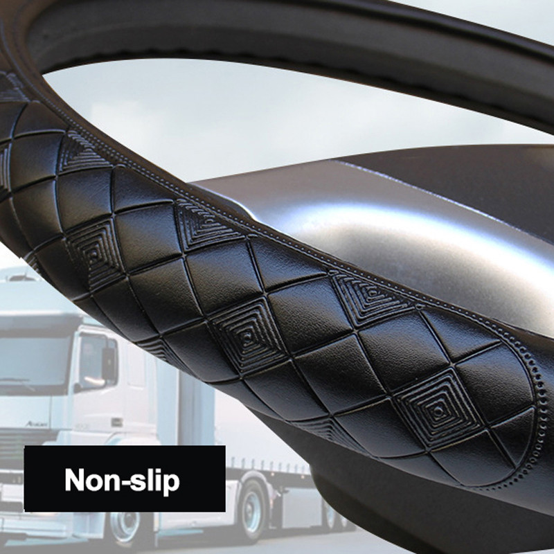  bőr automatikus kormánykerék burkolat Busz teherautó 36 38 40 42 45 47 50 CM átmérőjű 3D csúszásmentes kopásálló autóstílus