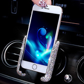 Universalus automobilinio telefono laikiklis automobilyje oro ventiliacijos angoje, išmaniojo telefono stovas Mobiliojo telefono atrama Bling automobilių priedai mergaitėms, moterims