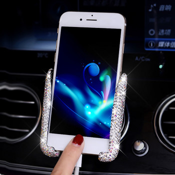 Universal θήκη τηλεφώνου αυτοκινήτου σε Βάσεις εξαερισμού αυτοκινήτου Έξυπνη βάση τηλεφώνου Υποστήριξη κινητού τηλεφώνου Bling Αξεσουάρ αυτοκινήτου για κορίτσια γυναίκες