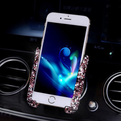 Universalus automobilinio telefono laikiklis automobilyje oro ventiliacijos angoje, išmaniojo telefono stovas Mobiliojo telefono atrama Bling automobilių priedai mergaitėms, moterims