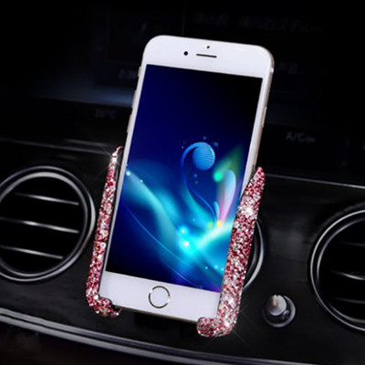 Universalus automobilinio telefono laikiklis automobilyje oro ventiliacijos angoje, išmaniojo telefono stovas Mobiliojo telefono atrama Bling automobilių priedai mergaitėms, moterims