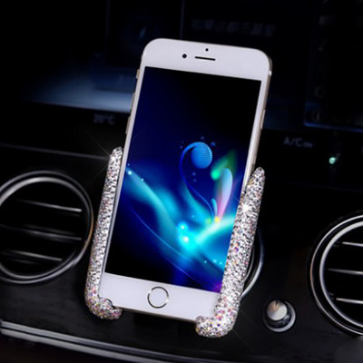 Universalus automobilinio telefono laikiklis automobilyje oro ventiliacijos angoje, išmaniojo telefono stovas Mobiliojo telefono atrama Bling automobilių priedai mergaitėms, moterims