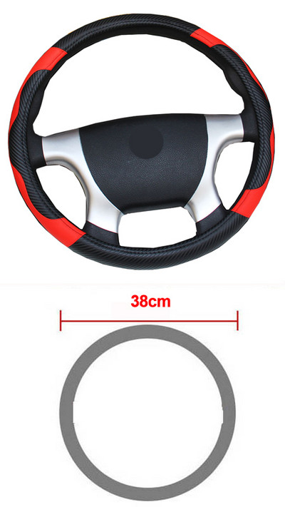 Navlaka za volan automobila Autobus Kamion Za 36 38 40 42 45 47 50 CM Vanjski promjer Plava crvena kožna obloga za volan od mikrovlakana