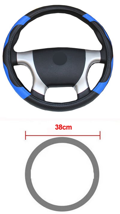 Husă volan mașină autobuz camion pentru 36 38 40 42 45 47 50 CM diametre de afară albastru roșu microfibră piele înveliș pentru volan
