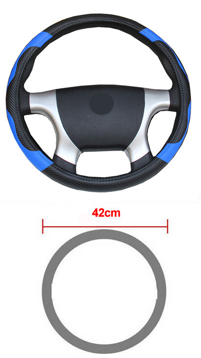 Husă volan mașină autobuz camion pentru 36 38 40 42 45 47 50 CM diametre de afară albastru roșu microfibră piele înveliș pentru volan