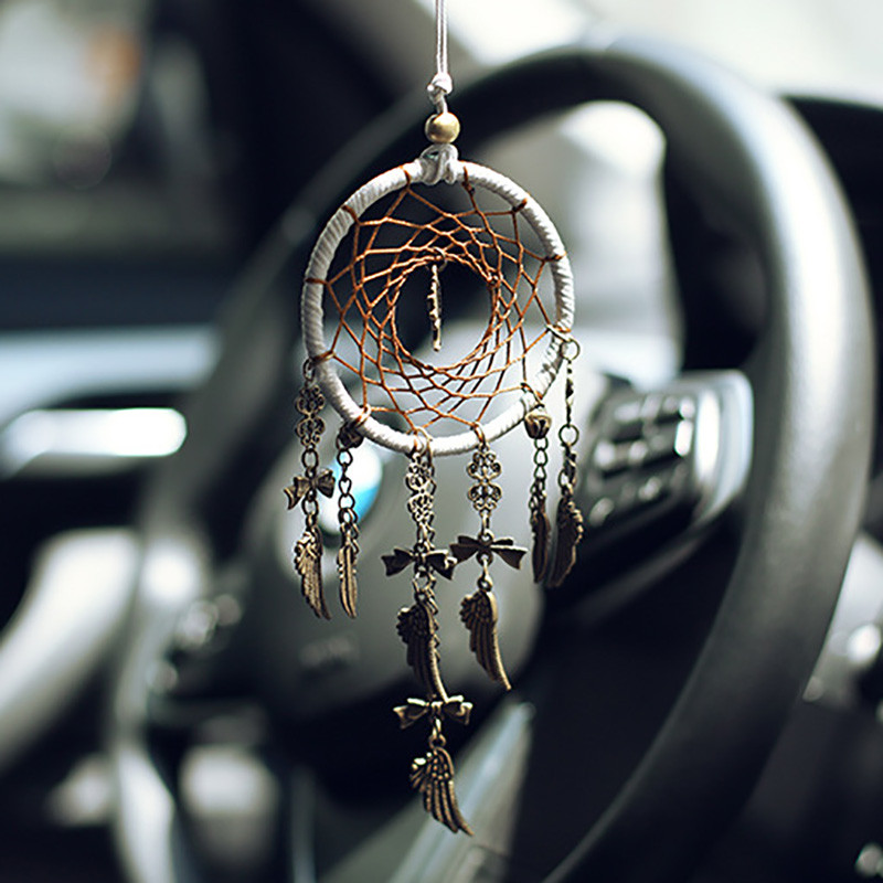 Retro hvatač snova Dodatak za vješanje automobila Privjesak za retrovizor za automobil Auto unutarnje uređenje Lucky Trim Ukrasi za automobil Bronza