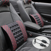 Automobilio elektrinė masažinė nugaros pagalvė, skirta automobilio sėdynės atramai Sveikatos priežiūra Juosmens pagalvėlė Automatinė nugaros pagalvė odinė Automatinė sėdynės nugaros atrama