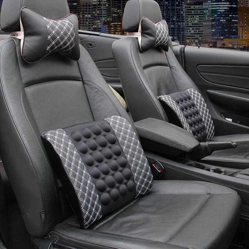 Automobilio elektrinė masažinė nugaros pagalvė, skirta automobilio sėdynės atramai Sveikatos priežiūra Juosmens pagalvėlė Automatinė nugaros pagalvė odinė Automatinė sėdynės nugaros atrama