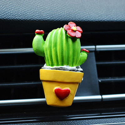 3D Cactus Flower Ароматизатор в аромата на автомобила Освежител за въздух за автомобилен парфюм Арома дифузор Щипка за вентилационен отвор Автомобилен аксесоар Творчески декор