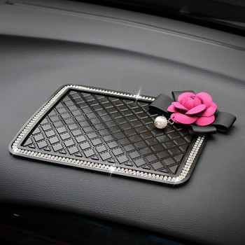 Αντιολισθητικό χαλάκι ταμπλό αυτοκινήτου Camellia Flower για τηλέφωνο Θήκη γυαλιών ηλίου Sticky Pad Αντιολισθητικό Mat Αξεσουάρ αυτοκινήτου Εσωτερική διακόσμηση