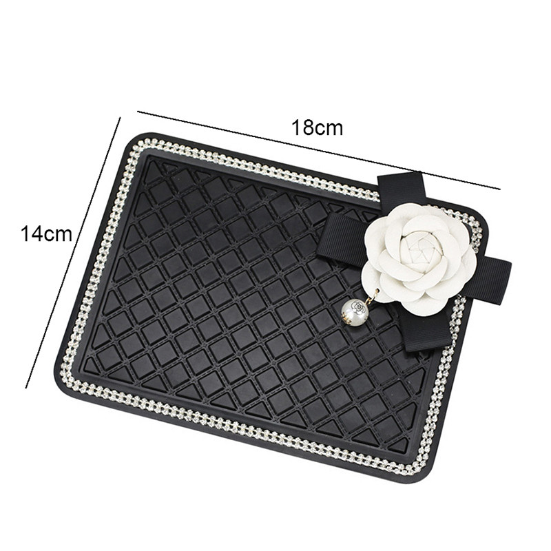 Camellia Flower automobilio prietaisų skydelio neslystantis kilimėlis, skirtas telefono akinių laikikliui, lipnus kilimėlis, neslystantis kilimėlis, automobilio priedai, interjero dekoras