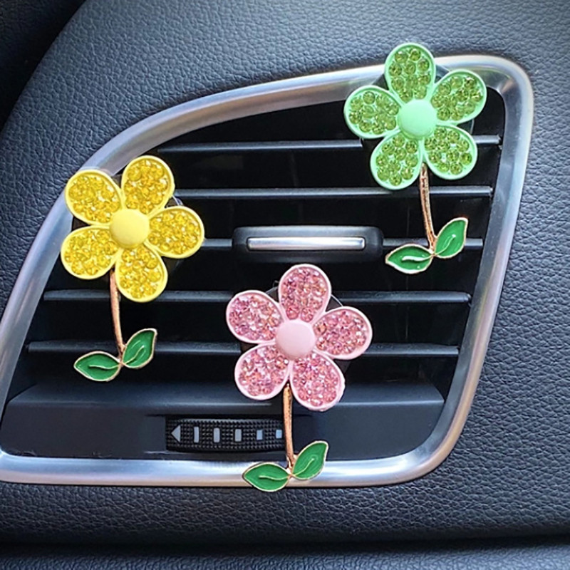 2022 m. Nauji gėlių automobilių aksesuarai, mergaičių oro ventiliacijos spaustukai, automobilių aromato difuzorius, skonio automobilių gaiviklis, automobilių interjero didmeninė prekyba