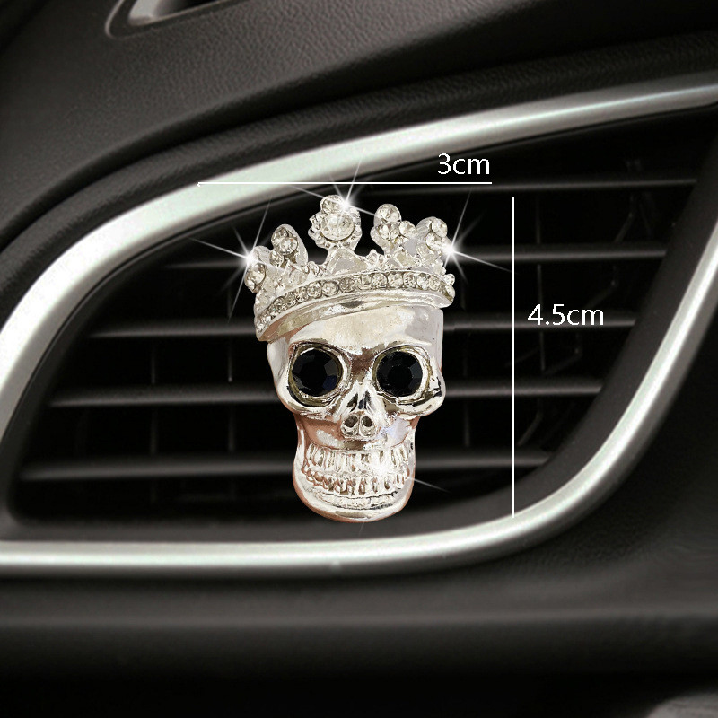 Koponya autó szellőzőnyílás dekoráció Belső frissítő Auto Outlet Parfüm Clip autós illat diffúzor Bling autós kiegészítők Menő ajándékok