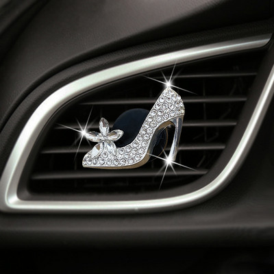 Crystal High Heel Car Decoration Auto Gaisa Atsvaidzinātājs Auto Outlet Smaržu Klips Auto Smaržu Izkliedētājs Bling Auto Piederumi Meitenēm