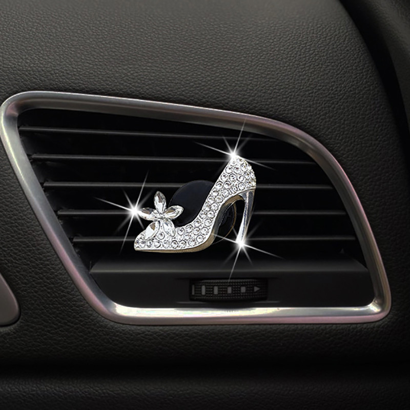 Kristalna visoka peta Dekoracija za automobil Osvježivač zraka za automobil Auto Outlet Stezaljka za parfeme Difuzor mirisa za automobil Bling Dodaci za automobile za djevojčice