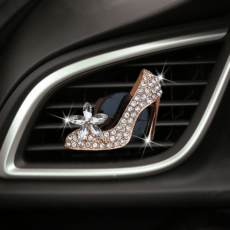 Kristalna visoka peta Dekoracija za automobil Osvježivač zraka za automobil Auto Outlet Stezaljka za parfeme Difuzor mirisa za automobil Bling Dodaci za automobile za djevojčice