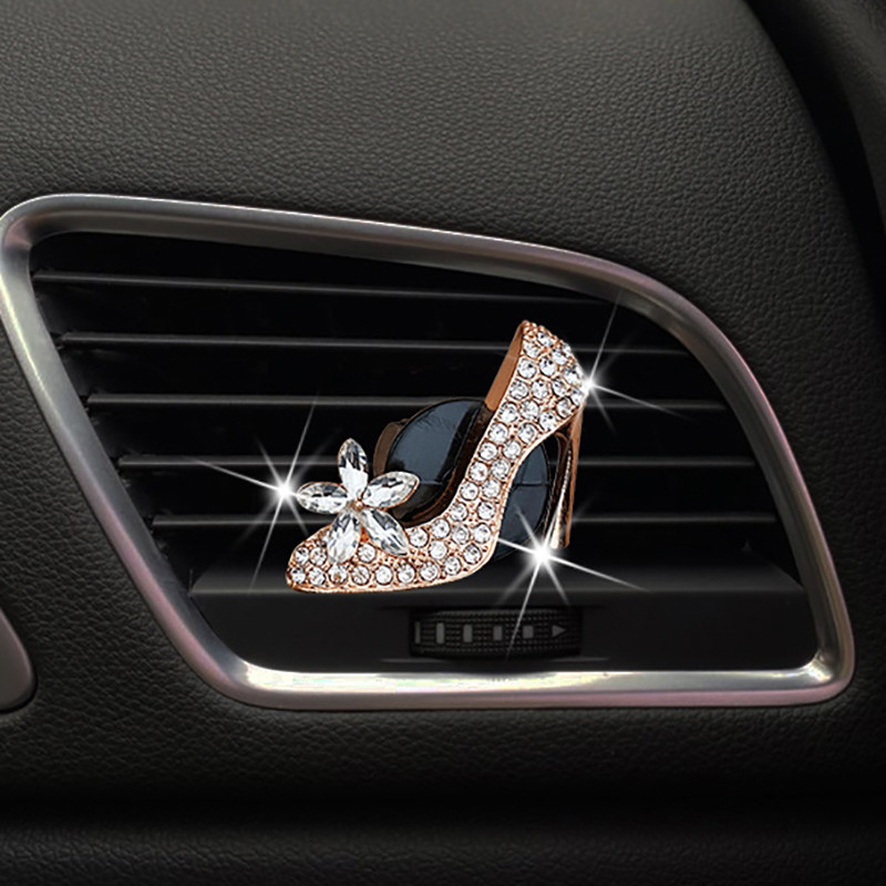 Kristalna visoka peta Dekoracija za automobil Osvježivač zraka za automobil Auto Outlet Stezaljka za parfeme Difuzor mirisa za automobil Bling Dodaci za automobile za djevojčice