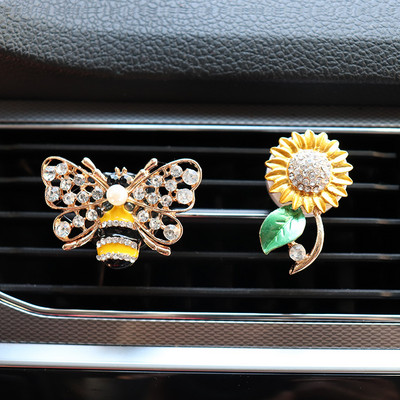 2020 Nou Decorare mașină Diamond Bee Odorizant pentru mașină Priză automată Clip de parfum Difuzor de parfum auto Accesorii creative auto Fete