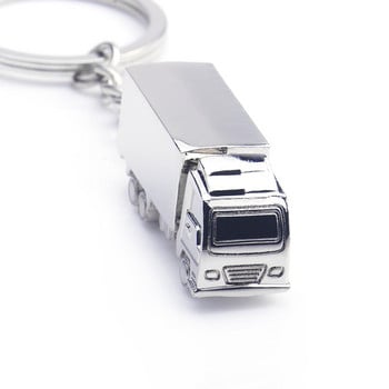 Creative Metal Car Truck Keychain Car Cartoon Auto Keychain Truck Keychain Big Truck Keychain Ασημένια μπρελόκ αξεσουάρ