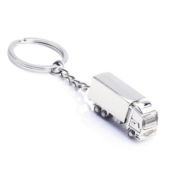 Creative Metal Car Truck Keychain Car Cartoon Auto Keychain Truck Keychain Big Truck Keychain Ασημένια μπρελόκ αξεσουάρ