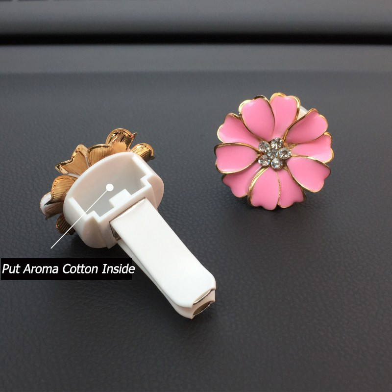 Rhinestone Daisy Flower Okus automobila Aroma Otvor Clip Miris automobila Miris Miris automobila Osvježivač zraka u dekoru interijera automobila za djevojčice