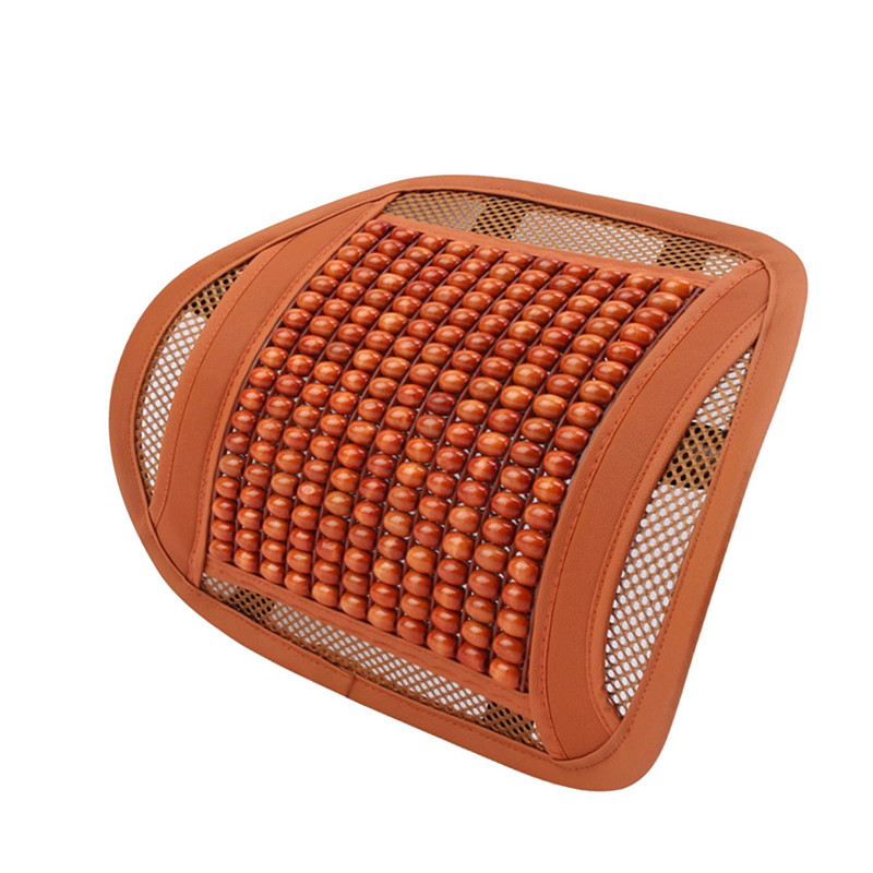 Universalūs automobilio odiniai mediniai karoliukai juosmens atrama tinklelio atrama, kvėpuojanti, patogūs mediniai karoliukai, tinkantys kėdės atramai, 3 spalvos