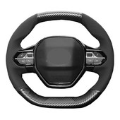 Kézi varrás 3 stílusú autó kormánykerék burkolat Peugeot 5008 3008 II 2017-2021 4008 2017- 2018 Velúr szénszálas 