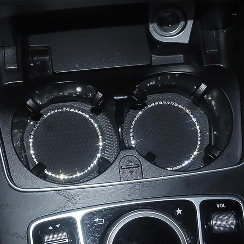 2 τεμ. Bling ποτηροθήκη αυτοκινήτου Διαμαντένιο αντιολισθητικό χαλάκι για αυτόματο αντιολισθητικό μαξιλαράκι Water Cup Διακόσμηση Αξεσουάρ εσωτερικού αυτοκινήτου για κορίτσια