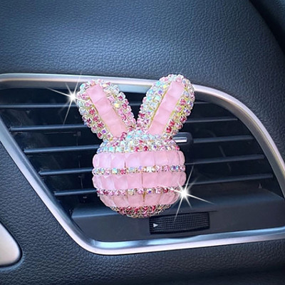Cute Rabbit Auto atsvaidzinātāji Gaisa ventilācijas Smaržas Clip Bling Auto aksesuāri Meitenēm Interjera Dekors Aromāts Automašīnas Aroma difuzorā