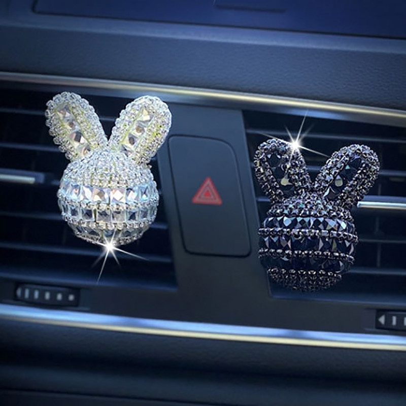 Mieli triušio automobilių gaivikliai oro ventiliacijos kvepalų klipas „Bling“ automobilių priedai mergaitėms, interjero dekoras, aromatizuojantis automobilio aromato difuzorius