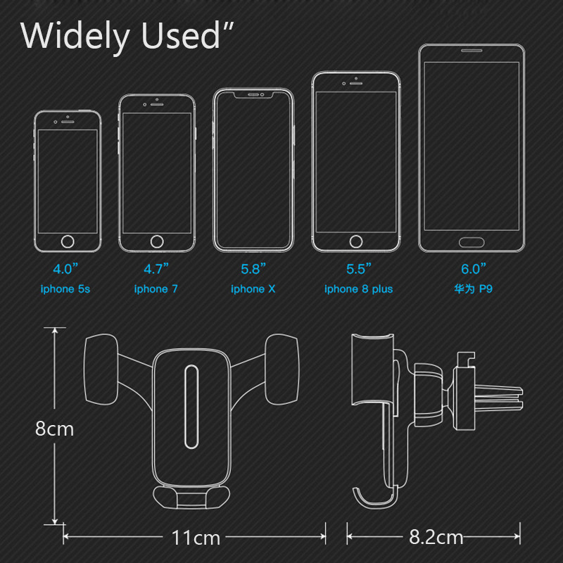 Dodaci za automobil Auto GPS stalak Držač za telefon u automobilu Gravitacijski ventilacijski otvor Mobilna podrška za mobitel Pametni telefon Nosač za automobil