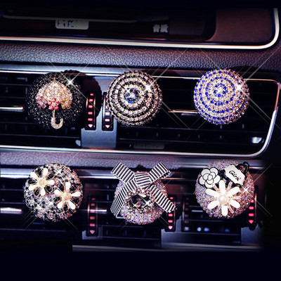 Diamond Bling Освежител за въздух за кола Flower Vent Clip Auto Interior Decor Car Smell Car Aroma Diffuser Scent Автомобилен аксесоар за момичета