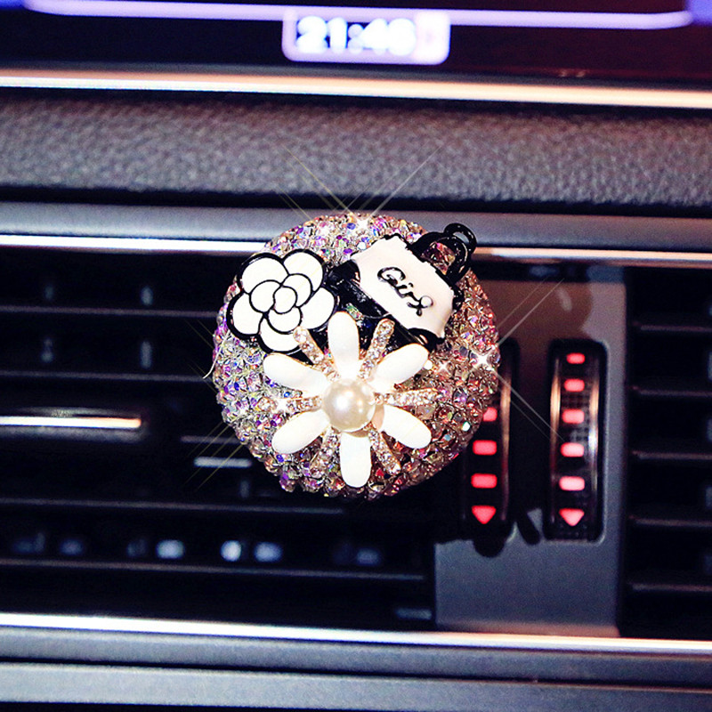 Gyémánt Bling Autós Légfrissítő Virág Szellőző Clip Auto Belső Dekor Autóillat Autó Aroma Diffúzor Illat Autós Kiegészítő Lányoknak