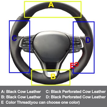 Ράψιμο στο χέρι Κάλυμμα τιμονιού αυτοκινήτου Volant Top Layer Leather Stuurhoes Volant For Honda Accord 10 2018 2019 Insight 2019