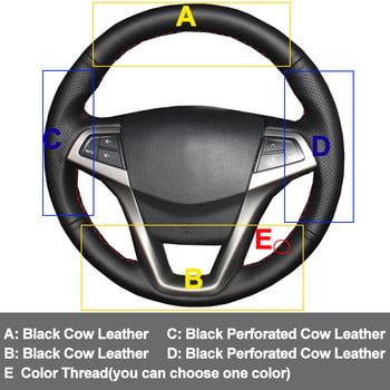 Ράψιμο στο χέρι Κάλυμμα τιμονιού αυτοκινήτου Cow δερμάτινο περιτύλιγμα για πλεξούδα Changan Eado CS35 στο τιμόνι Funda Volante Volant