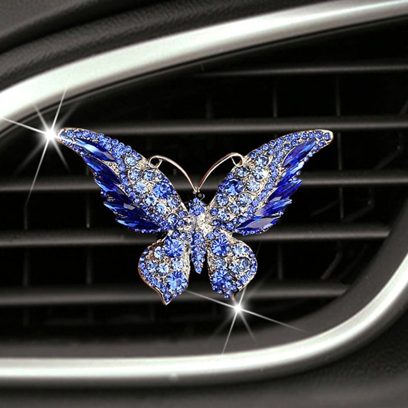 Luksuzni ukrasi za automobile Dijamantni leptir Dekoracija interijera automobila Difuzor parfema Stezaljka za ventilacijski otvor automobila Bling Dodaci za automobil Djevojke