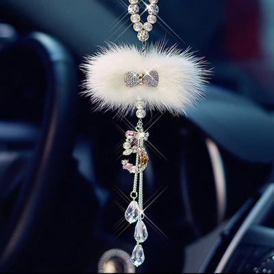 Bling dodatak za vješanje automobila za djevojčice Privjesak s dijamantnom mašnom u retrovizoru automobila Ornament Luksuzni kristalni dekor interijera automobila